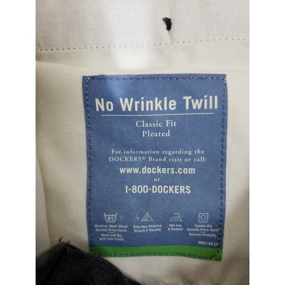 Dockers ~Men's 34×29~ Gray Classic Fit Pleated Pants No Wrinkle Twill NWT $48.00 - Picture 12 of 12
